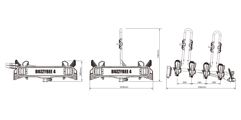 Buzzrack Buzzybee 4 Bike Tow Bar Bike Rack-2