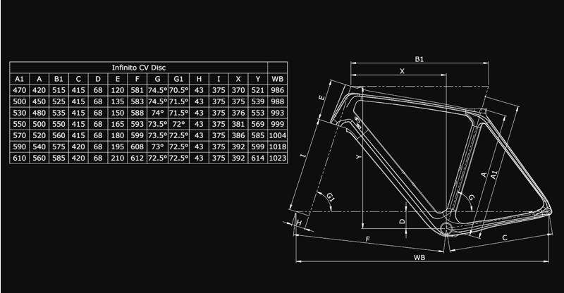 55cm INFINITO CV Disc- Ultegra Di2 11sp Compact - Racing 418 DB-1